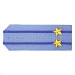 Погоны «машинная вышивка» из рубаш. ткани серо-голуб. с 2 вышит. вас. просв. с вышит. звездами (подполковник)