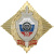Значок мет. 55 лет охране (вневедомственной) МВД 1952-2007 (серебр. щит с глазом в венке на звезде)