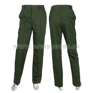 Брюки лет. оливковые ткань "патруль" (к офисному костюму)