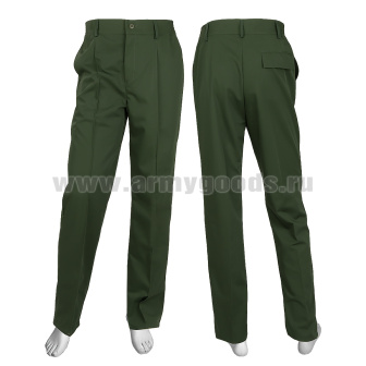 Брюки лет. оливковые ткань "патруль" (к офисному костюму)