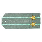 Погоны «машинная вышивка» из рубаш. ткани оливк. с 2 вышит. зел. просв. с вышит. звездами (подполковник)