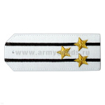 Погоны «машинная вышивка» из рубаш. ткани белые с 2 вышит. черн.и просв. с вышит. звездами (полковник)