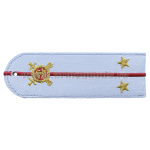 Погоны «машинная вышивка» из рубаш. ткани Полиция без канта бледно-голуб. с вышит. эмблемой (лейтенант) пластик