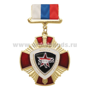 Медаль ВВ России (красный крест, на планке - лента РФ) кулак с автоматом