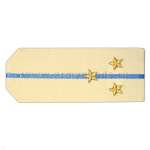 Погоны «машинная вышивка» из рубаш. ткани крем. с 1 вышит. голуб. просв. с вышит. звездами (ст. лейтенант)