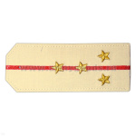 Погоны «машинная вышивка» из рубаш. ткани крем. с 1 вышит. красн. просв. с вышит. звездами (капитан)