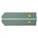 Погоны «машинная вышивка» из рубаш. ткани оливк. с 1 вышит. зел. просв. с вышит. звездами (лейтенант)