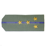 Погоны «машинная вышивка» из рубаш. ткани оливк. с 1 вышит. вас. просв. с вышит. звездами (капитан)
