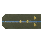 Погоны «машинная вышивка» оливк. (ткань rip-stop) c 1 вышит. голуб. просв. с вышитыми звездами (капитан) на костюм офисный