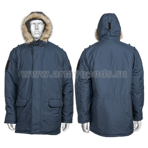 Кртк зим. Штабная синяя ("таслан" 100% п/э / синтепон 400 гр/м2) цвет нестандарт - с отливом морская волна