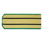 Погоны парад. зол. шелк. зел. кант 2 черн. пр.