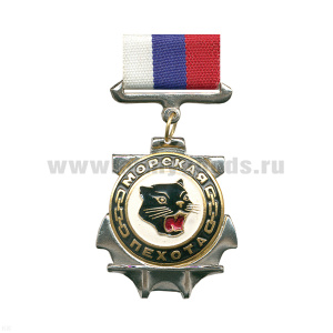 Медаль МП (черн. пантера) (на планке - лента РФ)