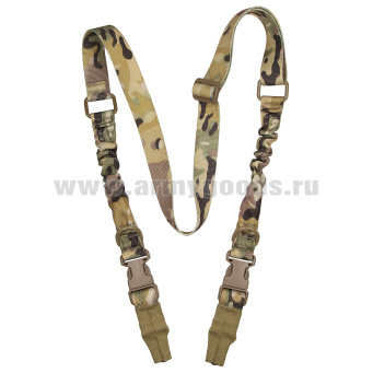 Ремень оружейный двухточечный с резинками тактический "мультикам"