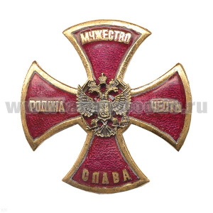 Медаль Стальной черн. крест с красным кантом ВВ (летучая мышь) (на планке - лента РФ)