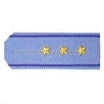 Погоны «машинная вышивка» из рубаш. ткани серо-голуб. с вышит. вас. кантом с вышит. звездами (ст. прапорщик)