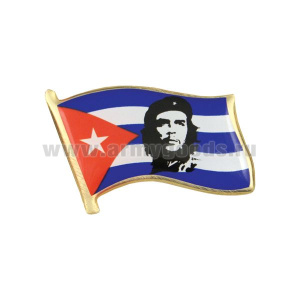 Значок мет. Флажок республики Куба с Че Геварой (смола, на пимсе)