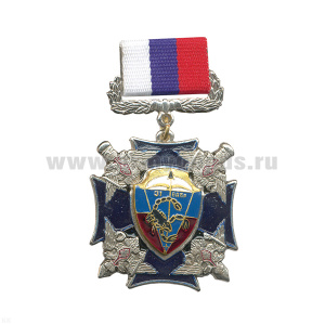 Медаль 31 гв. ВДБр (серия ВДВ (син. крест с 4 орлами по углам) (на планке - лента РФ)