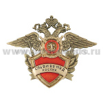 Значок мет. СПб ВИ ВВ МВД России (золотой орел, красная эмаль)