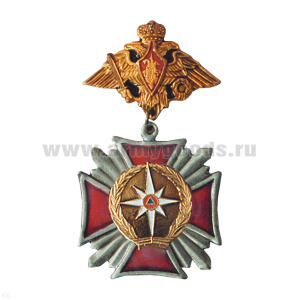 Медаль МЧС (серия Стальной крест) (на планке - орел РА)