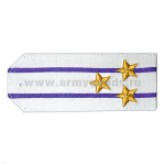 Погоны «машинная вышивка» из рубаш. ткани белые с 2 вышит. вас. просв. с вышит. звездами (полковник)