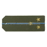 Погоны «машинная вышивка» оливк. (ткань rip-stop) c 1 вышит. голуб. просв. с вышитыми звездами (ст. лейтенант) на костюм офисный