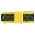 Погоны оливк. желтый кант (курсантские) с нашитым желт.шелковым галуном (сержант) на пластике