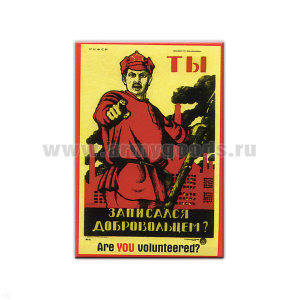 Магнит акриловый (советский плакат) ТЫ записался добровольцем?