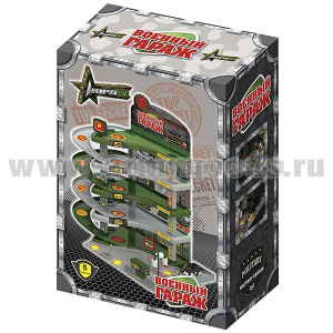 Игрушка пластмассовая Военный гараж (размер коробки 425x285x150 мм)