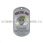 Жетон (нерж. ст., эмал.) Kill'em All (череп в оливк. берете)