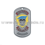 Жетон (нерж. ст., эмал.) Specilal forces (череп в голуб. берете)