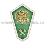 Значок мет. "Гробик" Среднее техническое образование (латунь, хол.эм. с накладкой) зеленый