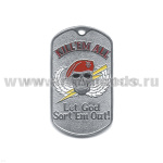 Жетон (нерж. ст., эмал.) Kill'em All (череп в крап. берете)