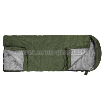 Спальный мешок Альфа (ПУХ) оливковый 80х220 (185) см (-30°C) утепл: утиный пух, подклад: полиэстер (Китай)