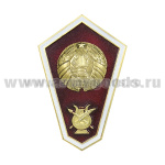 Значок мет. "Гробик" РБ Среднее образование искусство и культура (с лирой)  (латунь, хол.эм. с накладкой)