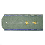 Погоны «машинная вышивка» из рубаш. ткани оливк. с вышит. вас. кантом с вышит. звездами (прапорщик)