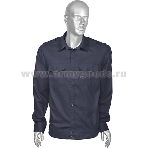 Рубашка мужская (дл.рук.) синяя ткань Rip-Stop (к офисному костюму) р-ры с 38 по 46