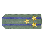 Погоны «машинная вышивка» из рубаш. ткани оливк. с 2 вышит. вас. просв. с вышит. звездами (полковник)