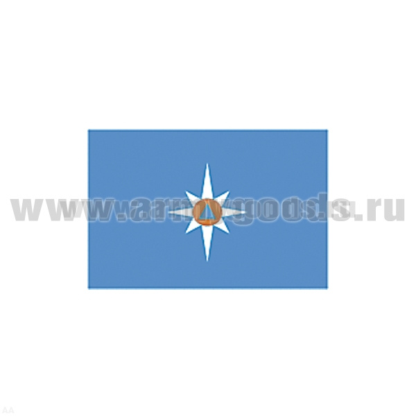 Флаг МЧС ведомственный (поле голубое) (70х140 см)