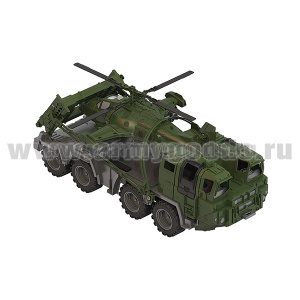 Игрушка пластмассовая Военный тягач "Щит" с вертолетом (560×250×265 мм)