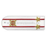 Погоны «машинная вышивка» из рубаш. ткани Полиция без канта белые с вышит. эмблемой (подполковник) плас