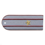 Погоны «машинная вышивка» из рубаш. ткани ФСИН светло-серые с 2 вышит. крап.и просв. с вышит. звездами (майор)