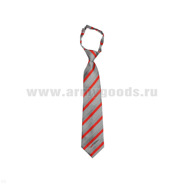 Галстук-регат РЖД (светло-серый с красными и серыми полосками)