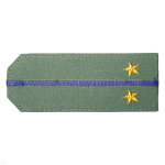 Погоны «машинная вышивка» из рубаш. ткани оливк. с 1 вышит. вас. просв. с вышит. звездами (лейтенант)