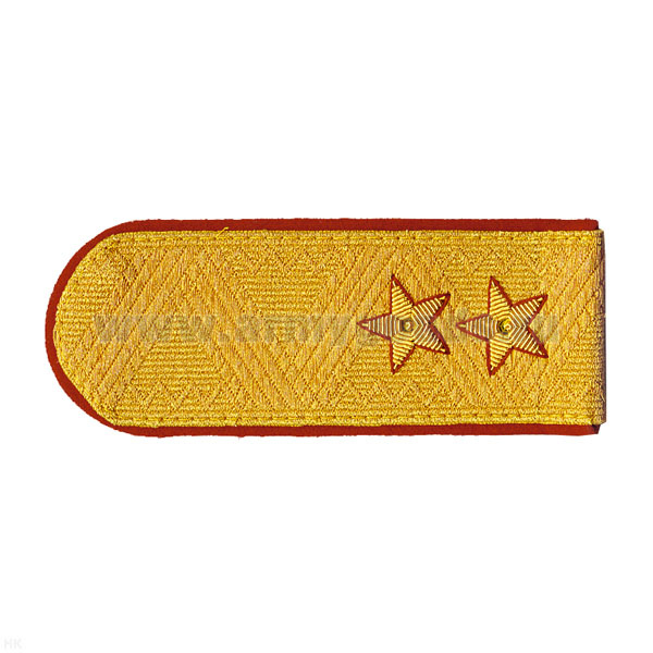Погоны генерал-лейтенант золотые с оранж. кантом (МЧС парадные)