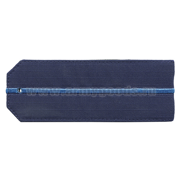 Погоны синие (ткань Rip-Stop) с 1 вышит. голубым  просв. (на костюм офисный) пластик