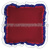 Подушечка для медали (красная с воланом из ленты триколор) 34x34 см (размер с воланом)