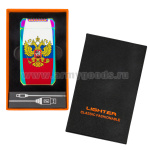 Зажигалка электронная импульсная Герб РФ со шнуром USB