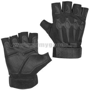 Перчатки с обр/пал с рез. накладками (мод 1) черные