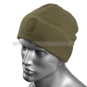 Шапка флисовая ВКБО светло-оливковая с вышит. кокардой (УСТАВНАЯ)