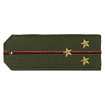 Погоны «машинная вышивка» оливк. (ткань rip-stop) c 1 вышит. краповым просв. с вышитыми звездами (старший лейтенант) на костюм офисный